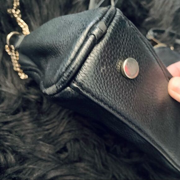 Black & Gold Faux Leather Crossbody Bag Size OS - Picture 14 of 14